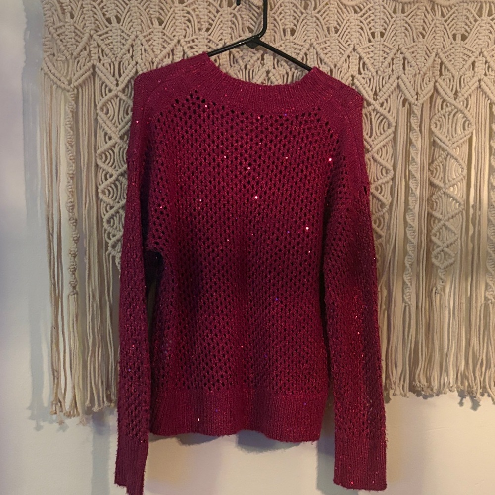 Jessica Simpson Sequin Sweater - Berry / Maroon / Pink